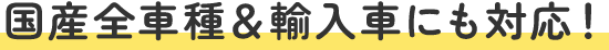 国産全車種&輸入車にも対応!